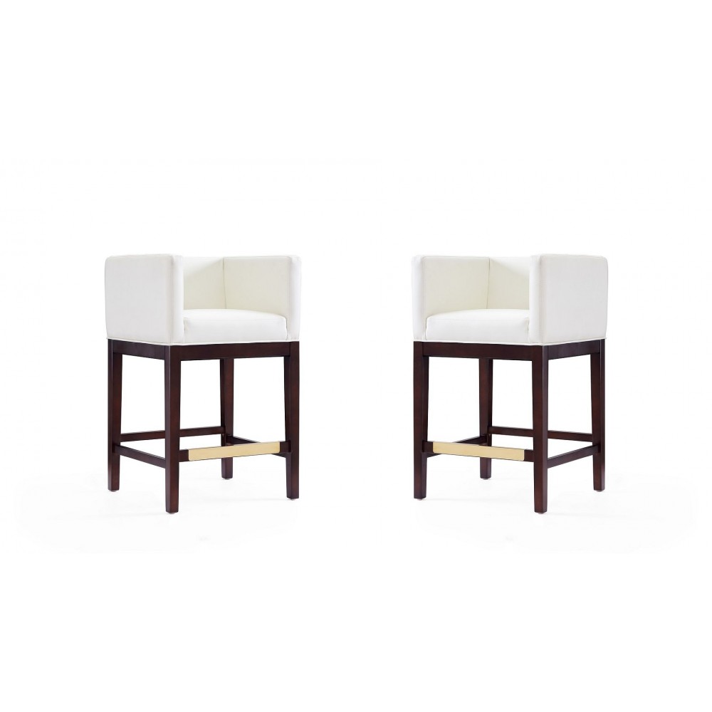Kingsley Counter Stool in Ivory and Dark Walnut (Set of 2) Kingsley Counter Stool in Ivory and Dark Walnut (Set of 2)