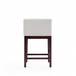 Kingsley Counter Stool in Ivory and Dark Walnut (Set of 2)