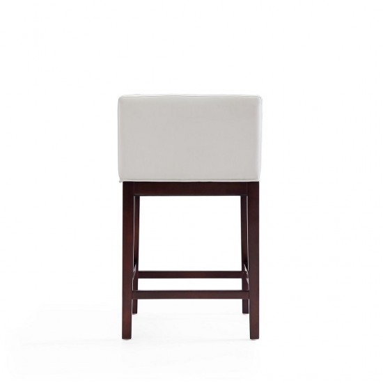 Kingsley Counter Stool in Ivory and Dark Walnut (Set of 2)