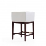 Kingsley Counter Stool in Ivory and Dark Walnut (Set of 2)