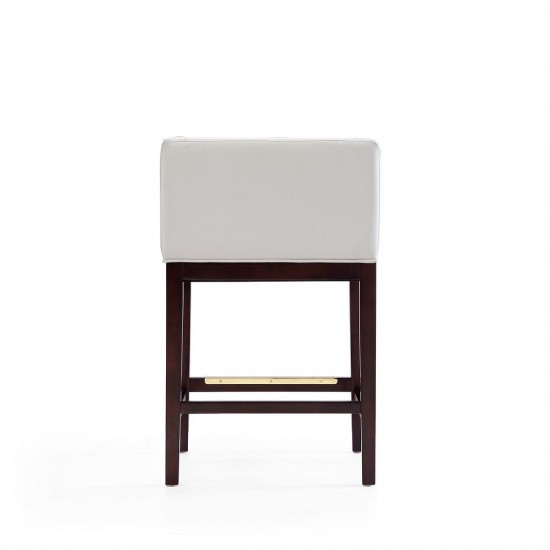 Kingsley Counter Stool in Ivory and Dark Walnut (Set of 2)
