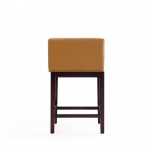 Kingsley Counter Stool in Camel and Dark Walnut (Set of 2)