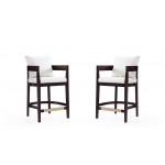 Ritz Counter Stool in Ivory and Dark Walnut (Set of 2)