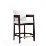 Ritz Counter Stool in Ivory and Dark Walnut (Set of 2)