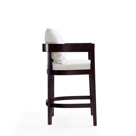 Ritz Counter Stool in Ivory and Dark Walnut (Set of 2)