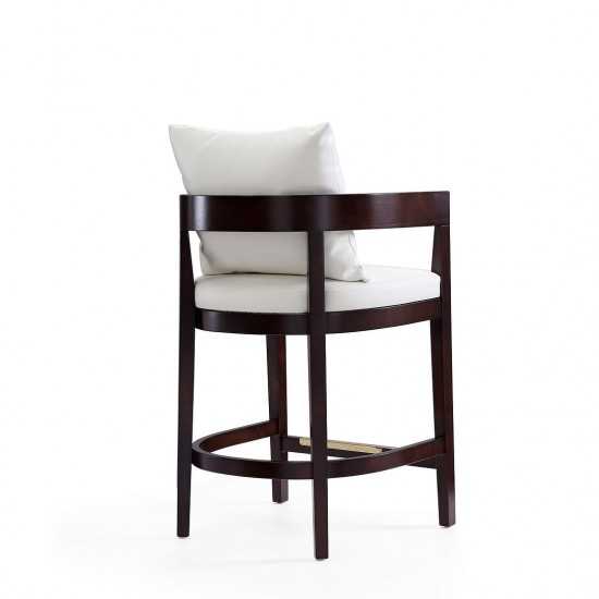 Ritz Counter Stool in Ivory and Dark Walnut (Set of 2)