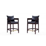 Ritz Counter Stool in Black and Dark Walnut (Set of 2)