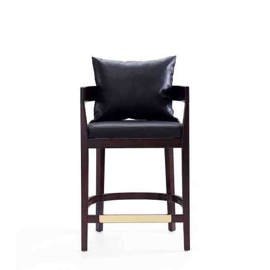 Ritz Counter Stool in Black and Dark Walnut (Set of 2)