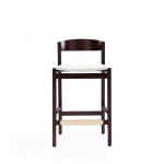 Klismos Counter Stool in Ivory and Dark Walnut (Set of 2)