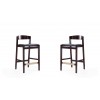 Klismos Counter Stool in Black and Dark Walnut (Set of 2)