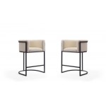 Cosmopolitan Counter Stool in Cream and Black (Set of 2)