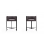 Cosmopolitan Counter Stool in Pebble and Black (Set of 2)