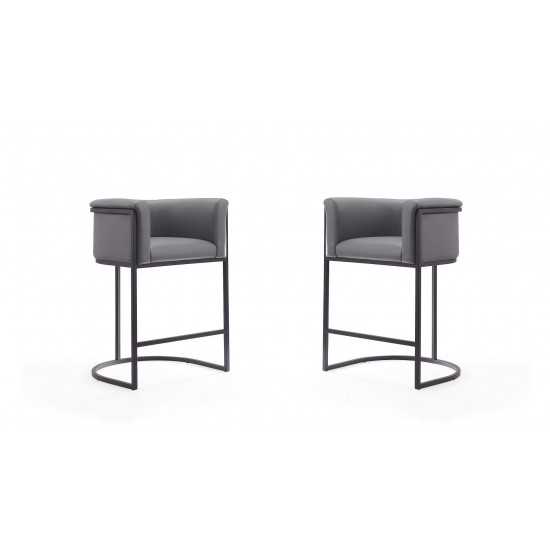 Cosmopolitan Counter Stool in Grey and Black (Set of 2)