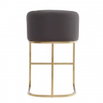 Louvre Counter Stool in Grey and Titanium Gold (Set of 2)