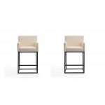 Ambassador Counter Stool in Cream and Black (Set of 2)