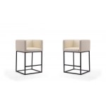 Embassy Counter Stool in Cream and Black (Set of 2)