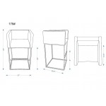 Embassy Counter Stool in Grey and Black (Set of 2)