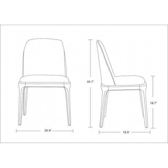 Courding Dining Chair in Tan and Walnut (Set of 2)