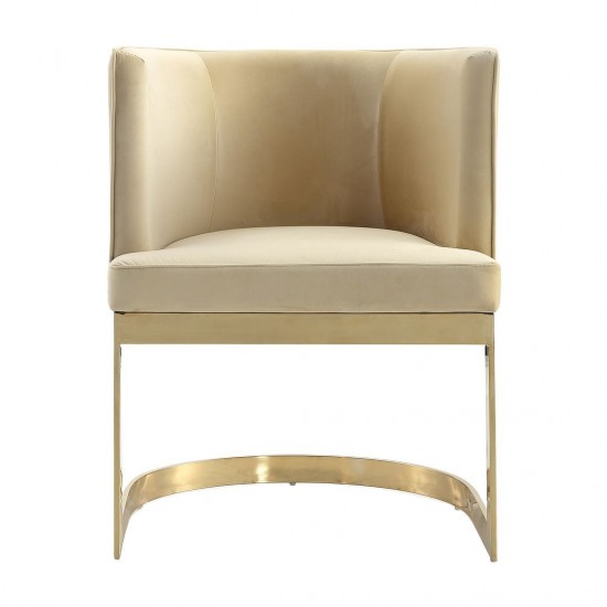 Aura Dining Chair in Sand and Polished Brass (Set of 2)