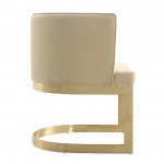 Aura Dining Chair in Sand and Polished Brass (Set of 2)
