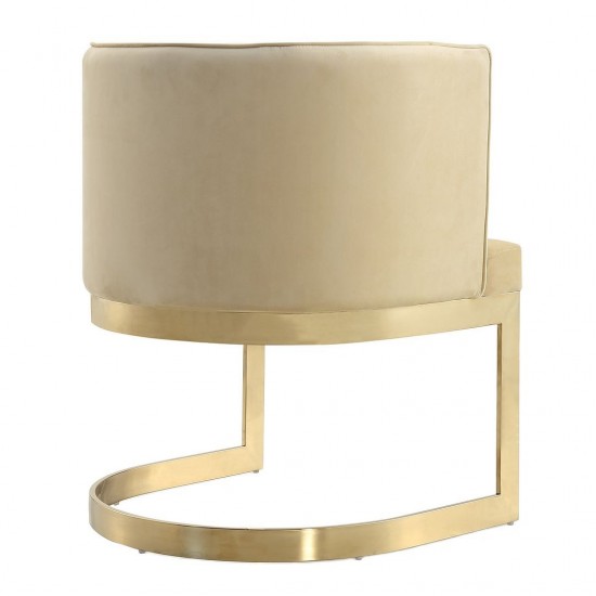 Aura Dining Chair in Sand and Polished Brass (Set of 2)