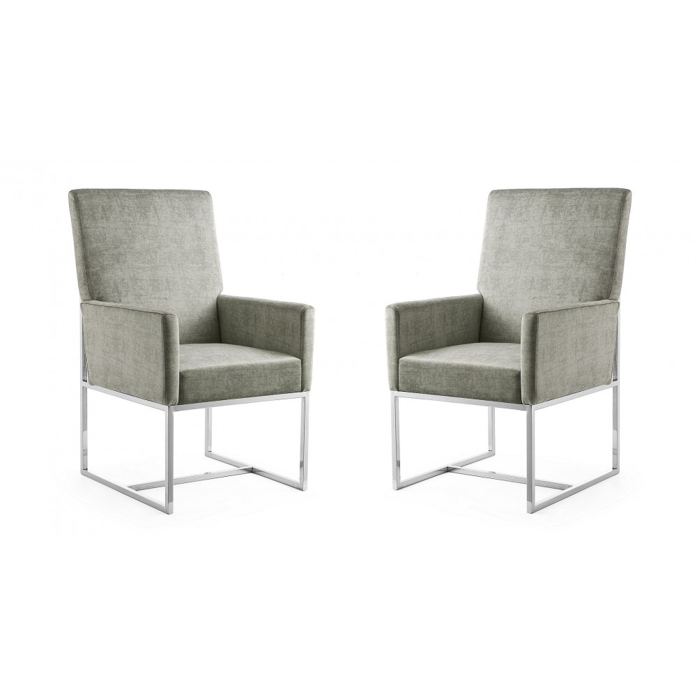 Element Dining Armchair in Steel (Set of 2)