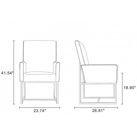 Element Dining Armchair in Steel (Set of 2)