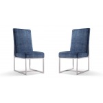 Element Velvet Dining Chair in Blue (Set of 2)