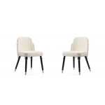 Estelle Dining Chair in Cream and Black (Set of 2)