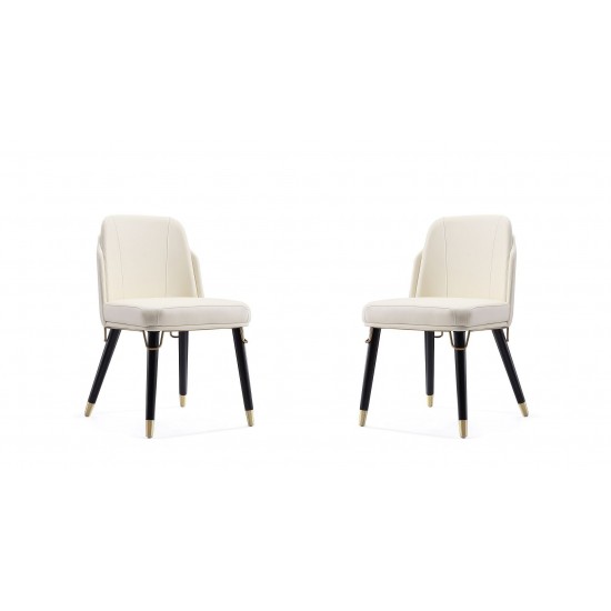 Estelle Dining Chair in Cream and Black (Set of 2)