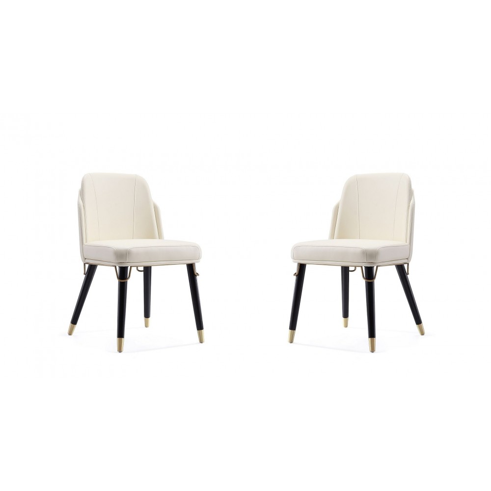 Estelle Dining Chair in Cream and Black (Set of 2)