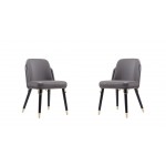 Estelle Dining Chair in Pebble and Black (Set of 2)