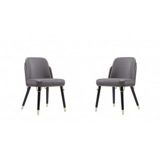 Estelle Dining Chair in Pebble and Black (Set of 2)