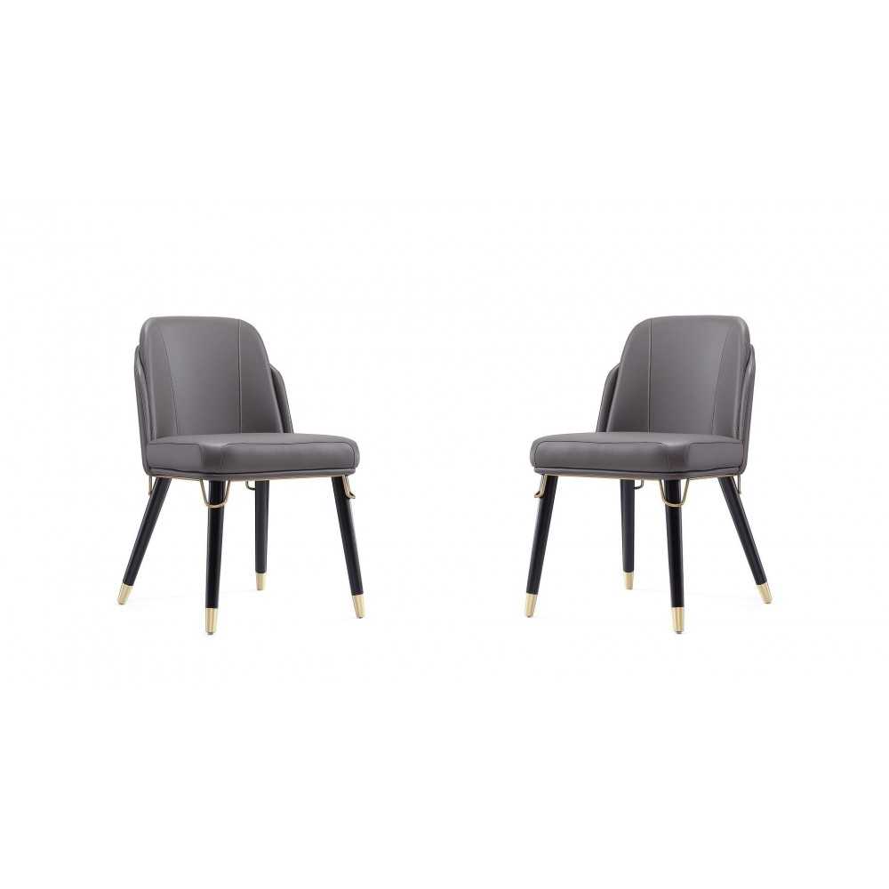 Estelle Dining Chair in Pebble and Black (Set of 2)