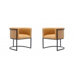 Bali Dining Chair in Saddle and Black (Set of 2)