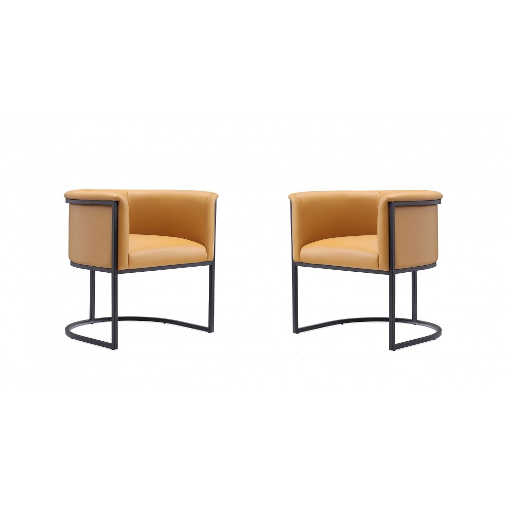 Bali Dining Chair in Saddle and Black (Set of 2)