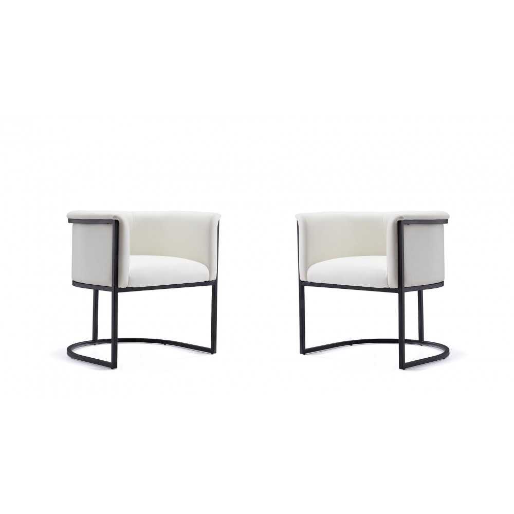 Bali Dining Chair in White and Black (Set of 2)