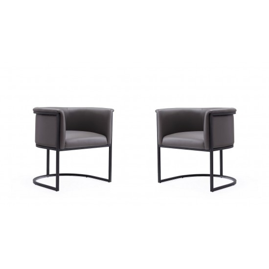 Bali Dining Chair in Pebble and Black (Set of 2)