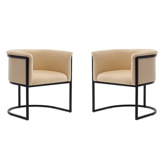 Bali Dining Chair in Tan and Black (Set of 2)
