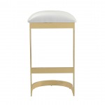 Aura Bar Stool in White and Polished Brass (Set of 3)