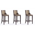 Fifth Avenue Bar Stool in Bronze and Walnut (Set of 3)