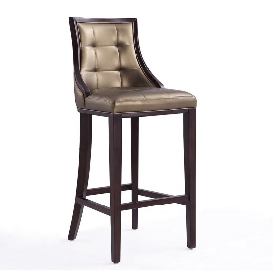 Fifth Avenue Bar Stool in Bronze and Walnut (Set of 3)