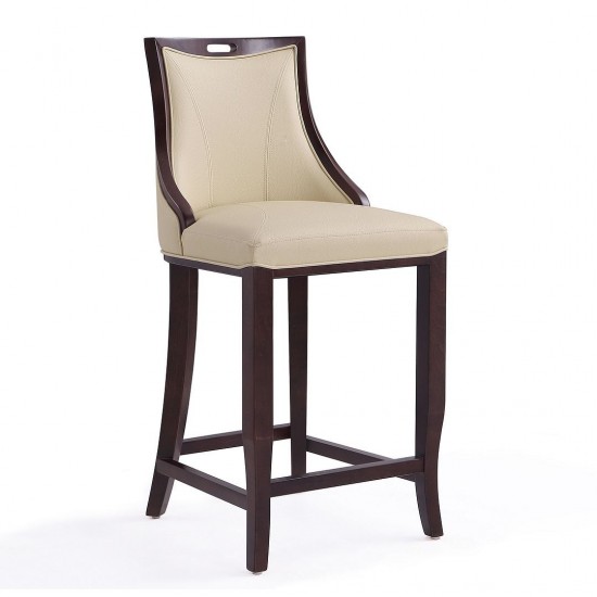 Emperor Bar Stool in Cream and Walnut (Set of 3)