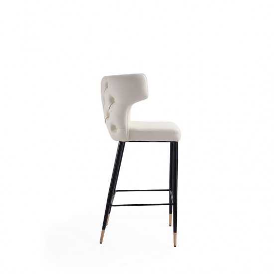 Holguin Barstool in Cream, Black and Gold (Set of 3)