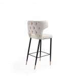 Holguin Barstool in Cream, Black and Gold (Set of 3)