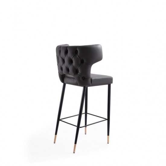 Holguin Barstool in Grey, Black and Gold (Set of 3)