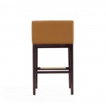 Kingsley Barstool in Camel and Dark Walnut (Set of 3)