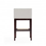 Kingsley Barstool in Ivory and Dark Walnut (Set of 3)