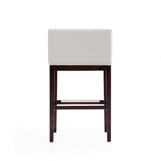 Kingsley Barstool in Ivory and Dark Walnut (Set of 3)