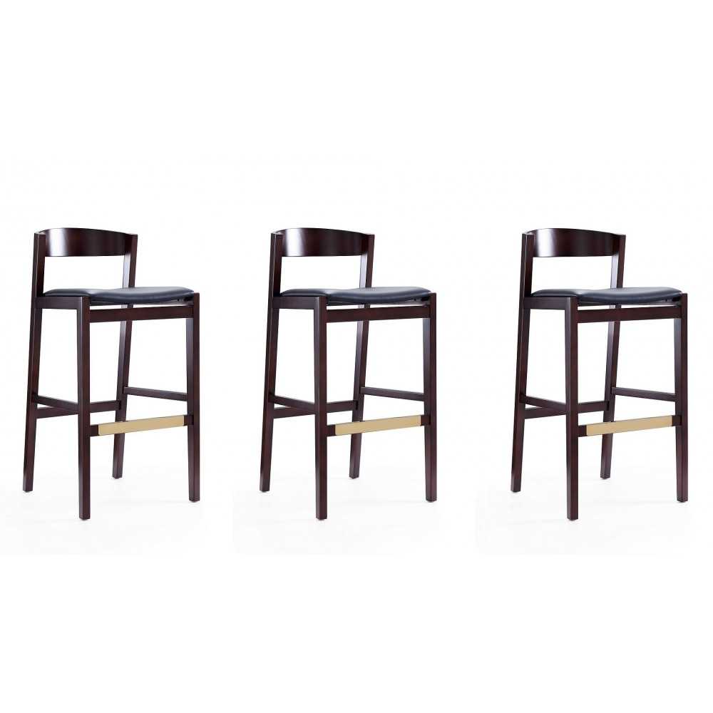 Klismos Barstool in Black and Dark Walnut (Set of 3) Klismos Barstool in Black and Dark Walnut (Set of 3)